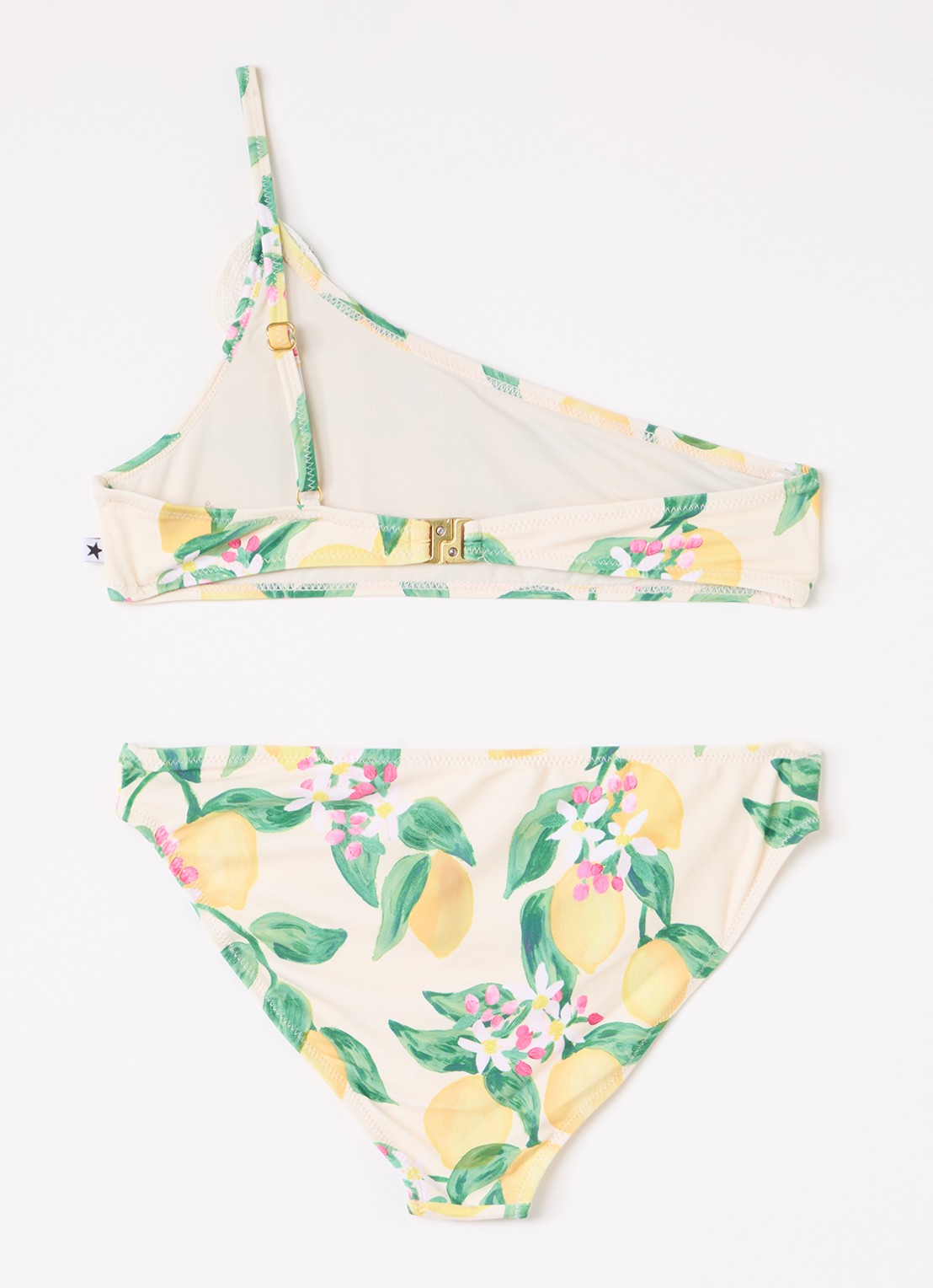 Molo Naja bikiniset met print en pailletten - voorkant 2 citroengeel