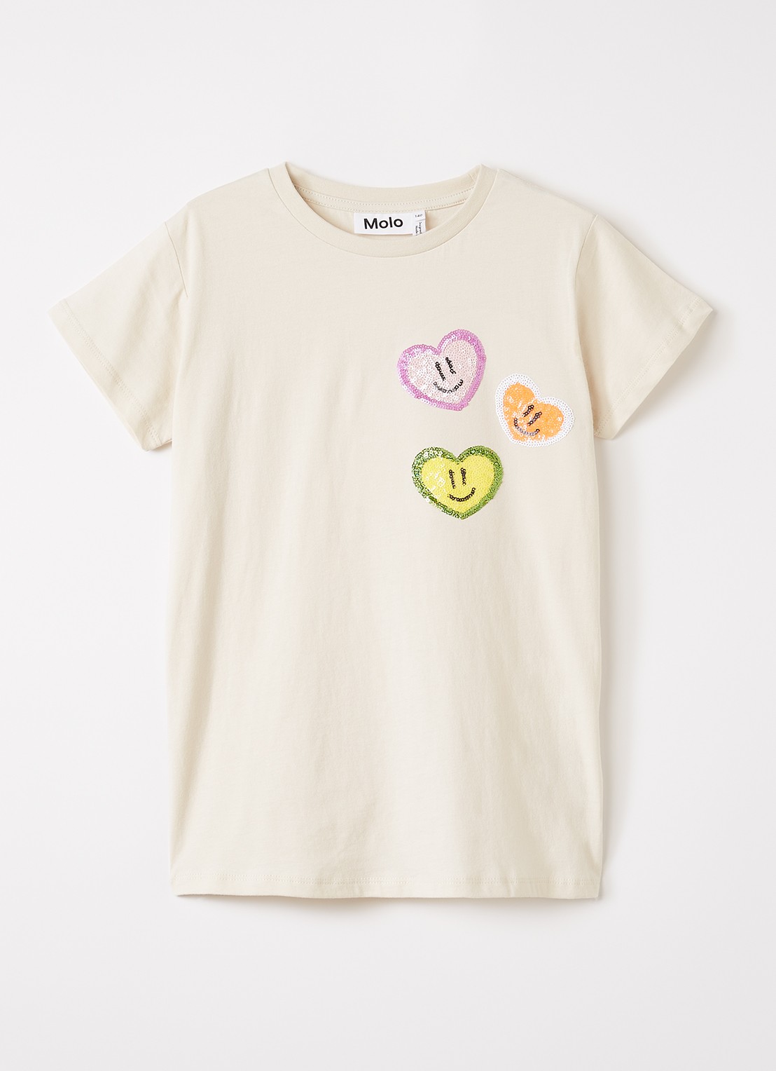 Molo Ranva T-shirt met pailletten - voorkant zand