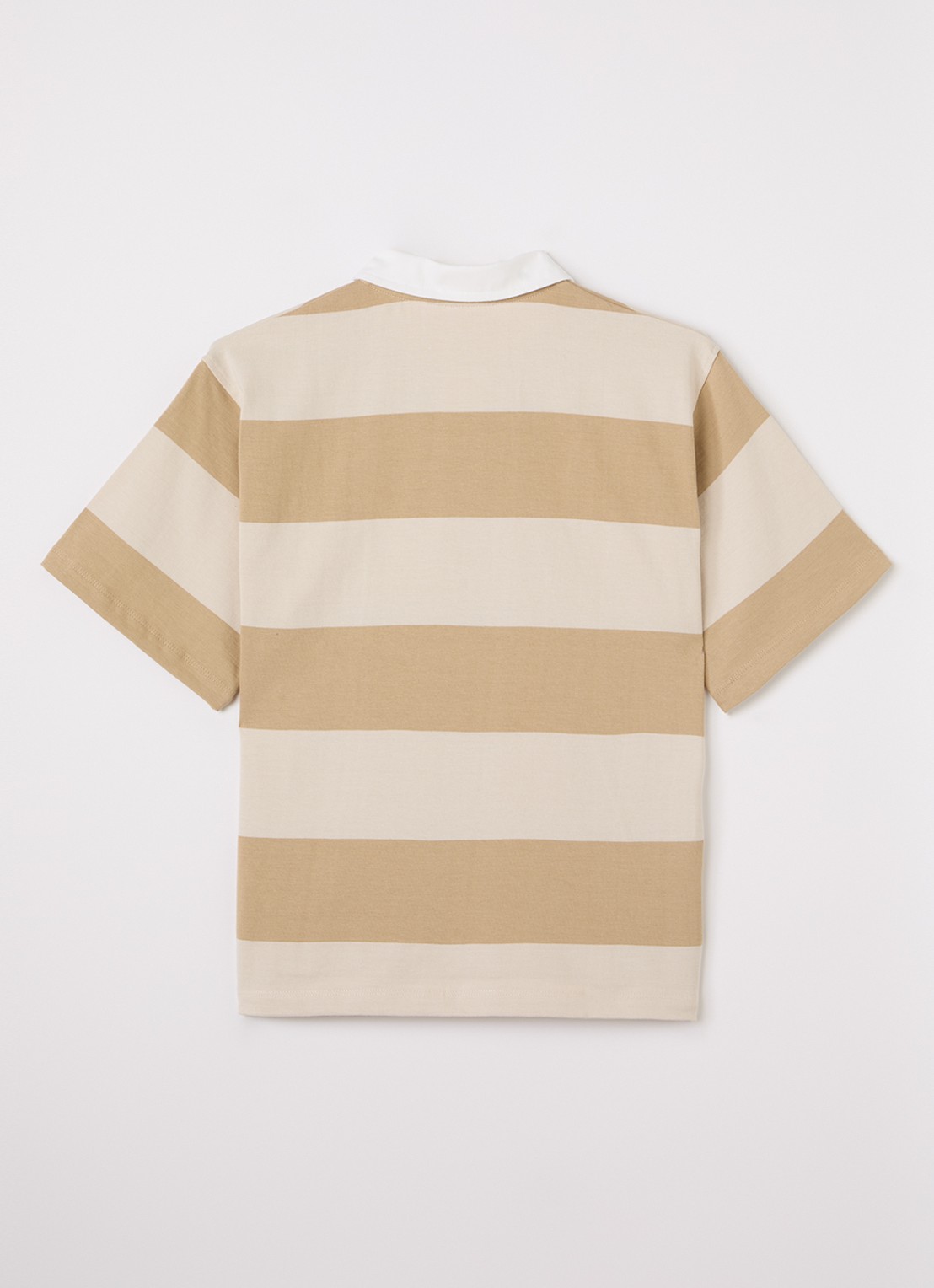 Molo Reef polo met streepprint - voorkant 2 beige