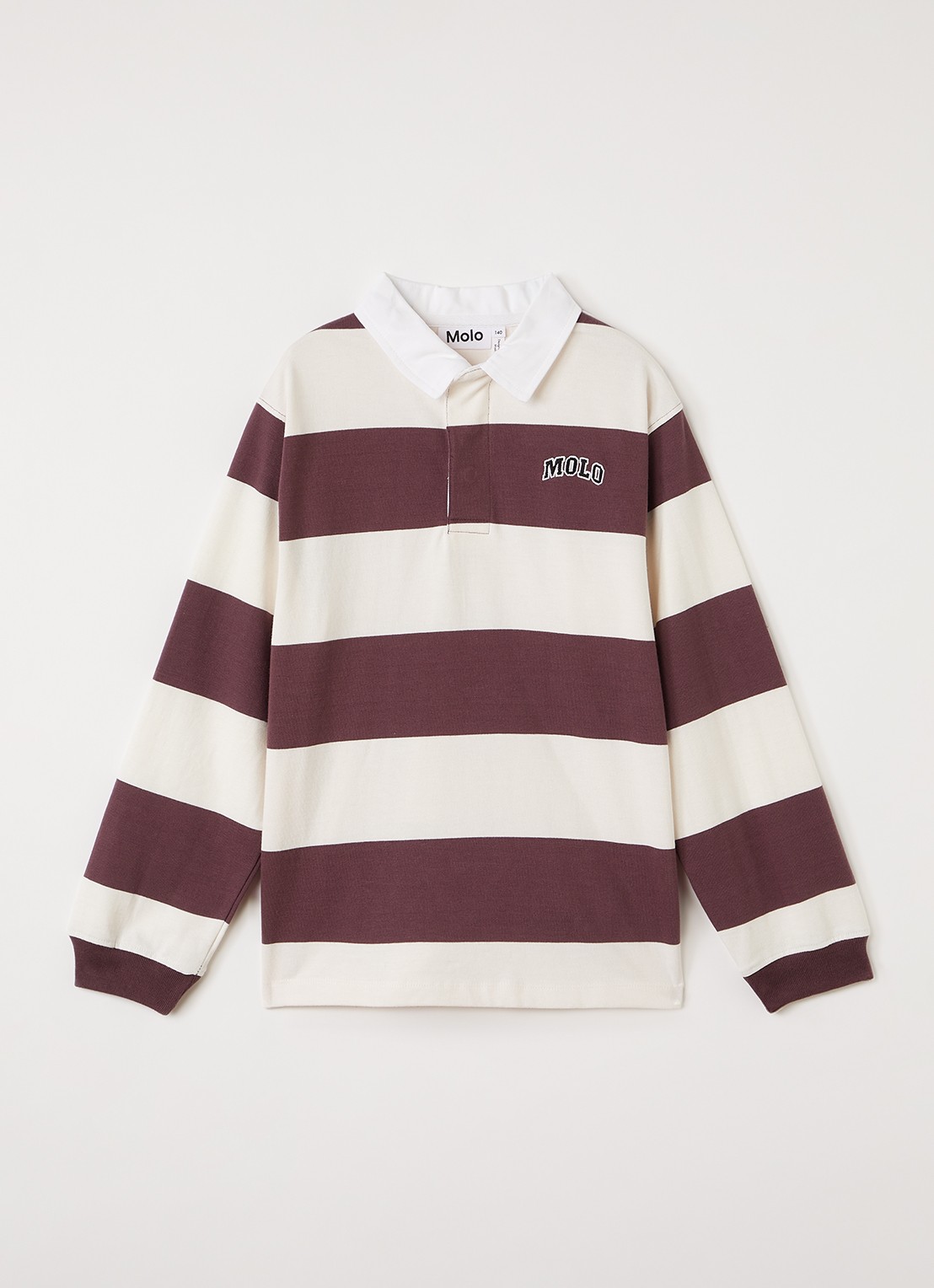 Molo Relz polo met streepprint - voorkant 2 roze