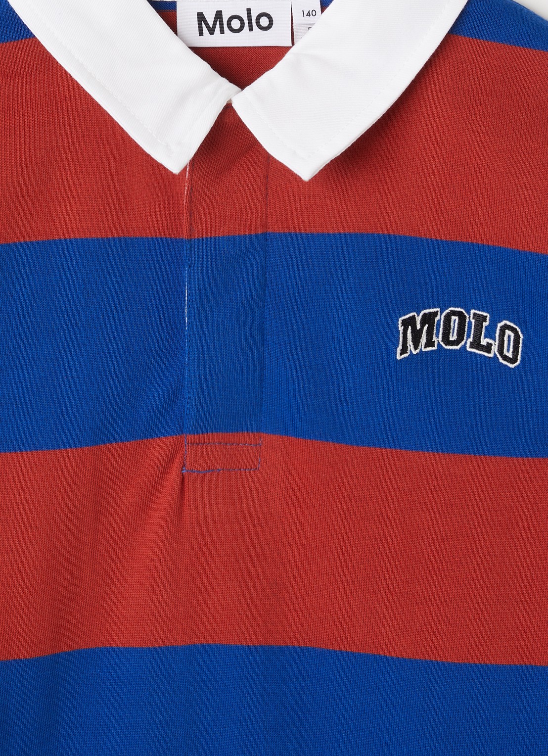 Molo Relz polo met streepprint - detail 3 rood