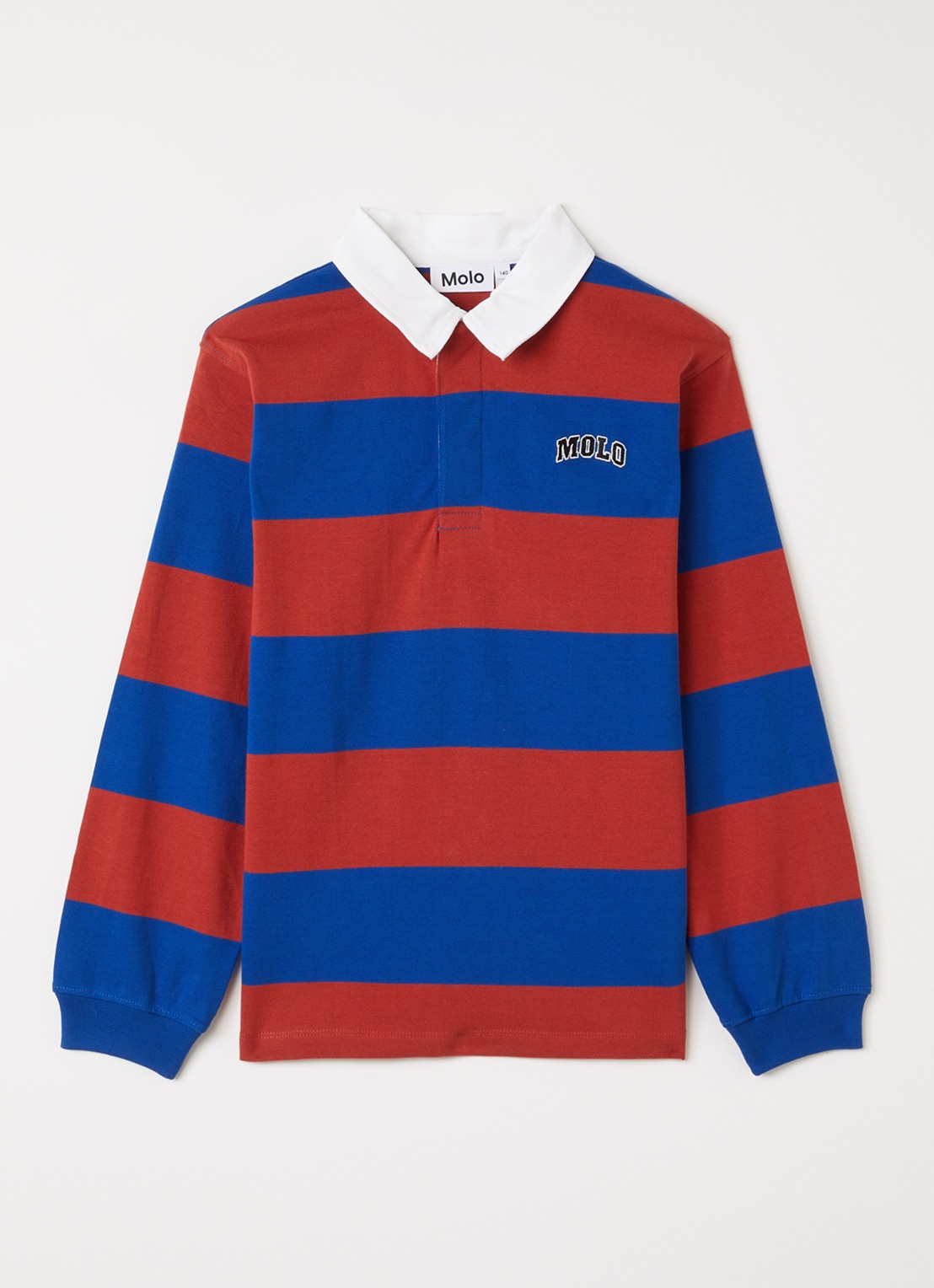 Molo Relz polo met streepprint - voorkant rood