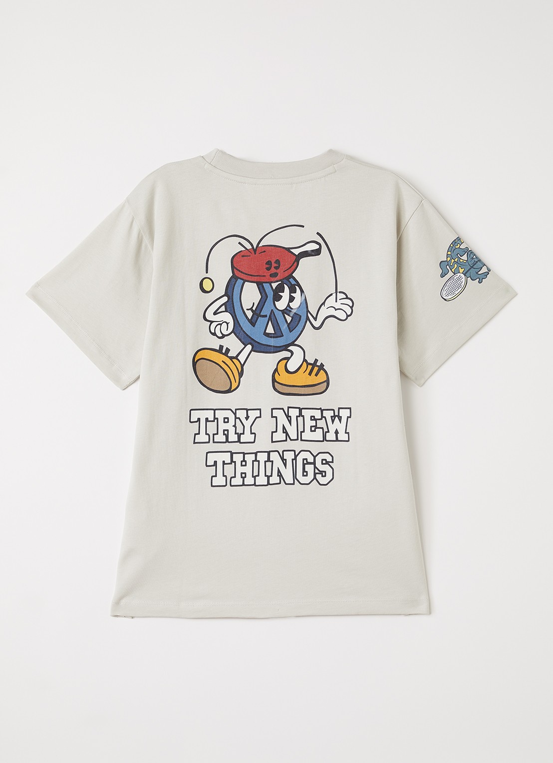 Molo Riley T-shirt met front- en backprint - voorkant 2 lichtgrijs