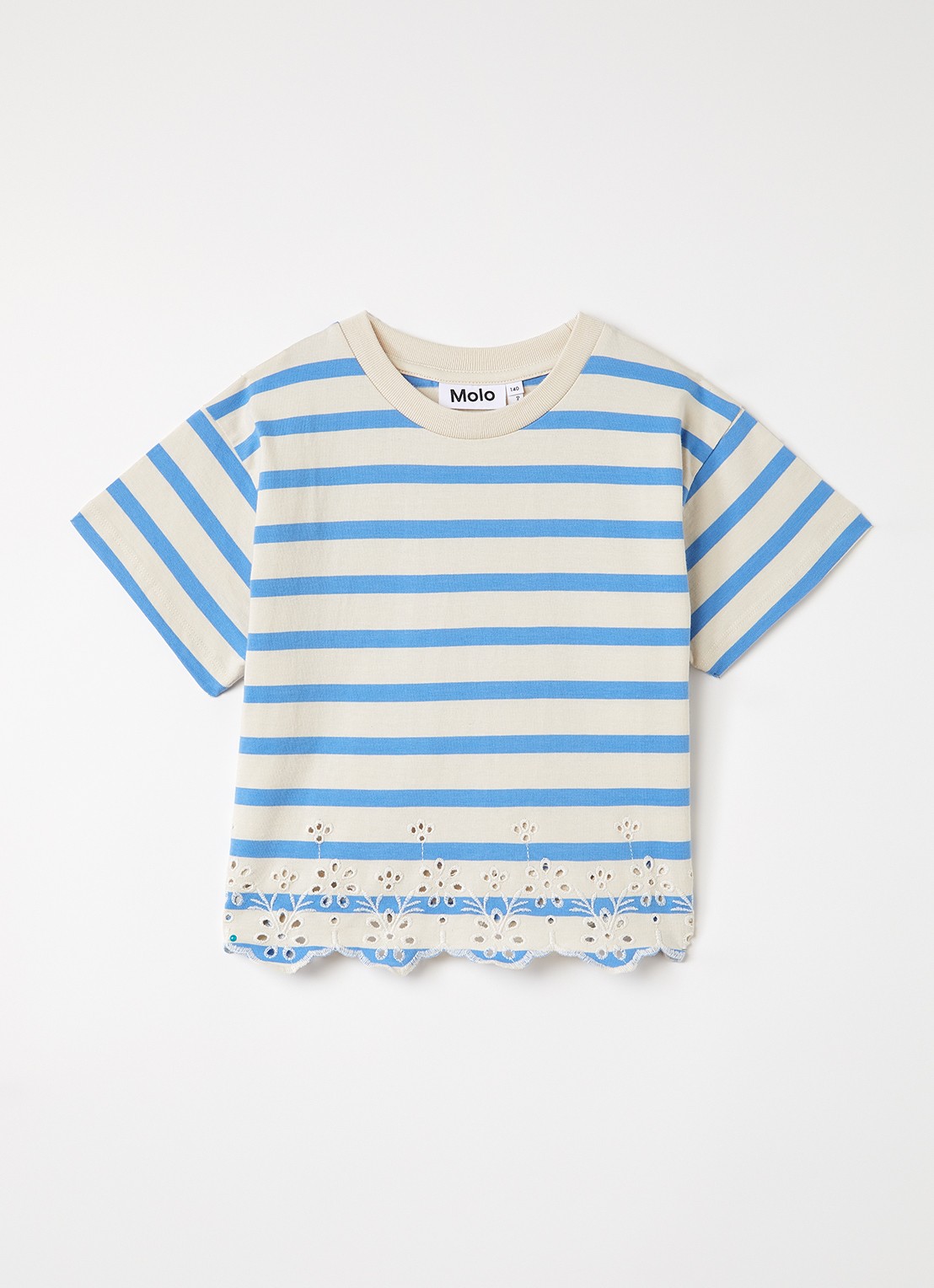 Molo Rosita T-shirt met streepprint - voorkant blauw