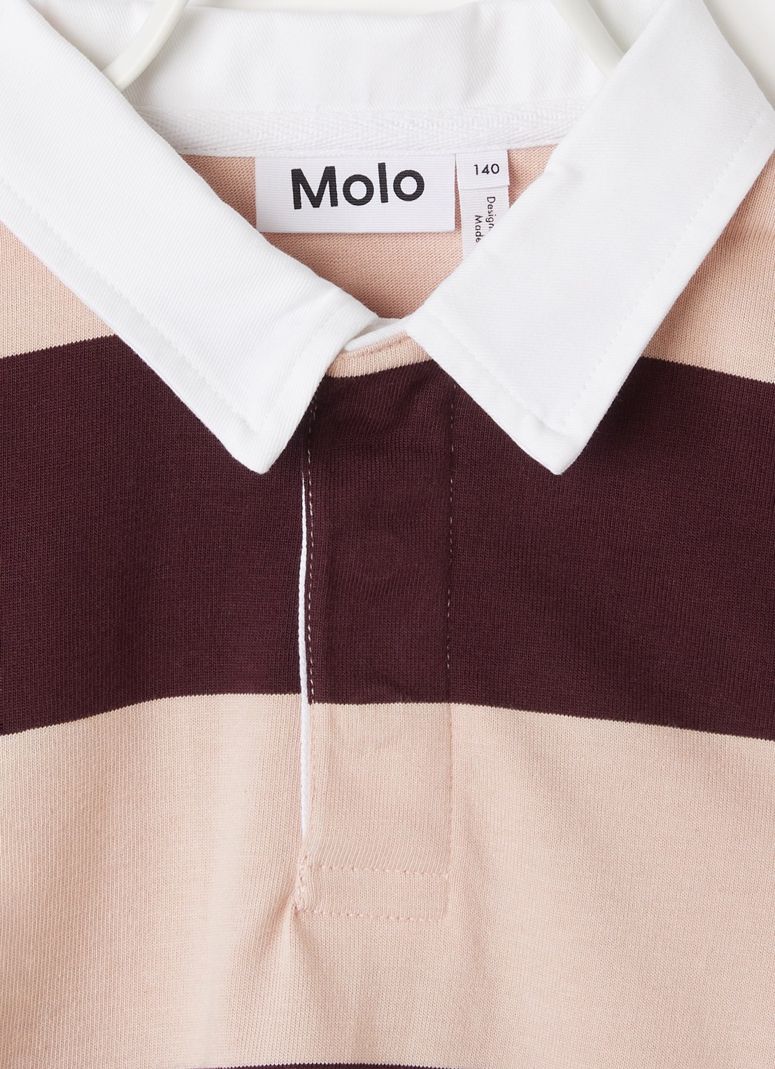 Molo Rozalia polo met streepprint - detail cranberryrood