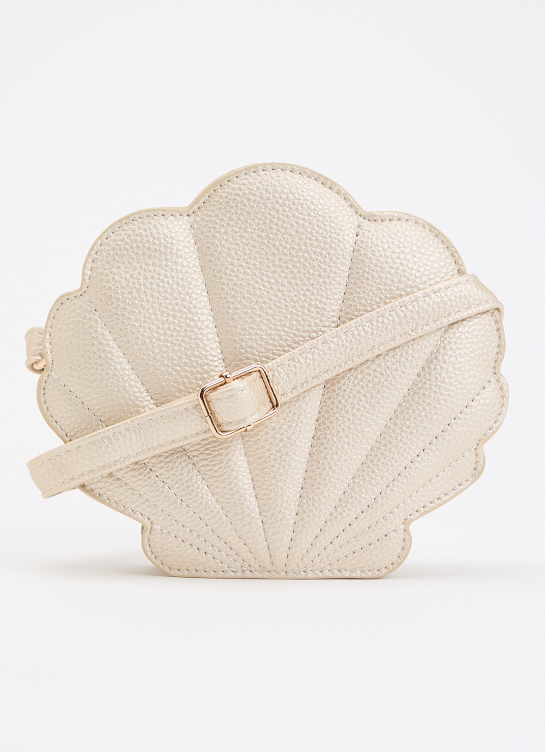 Molo Seashell crossbodytas met verstelbare schouderriem - voorkant zilver