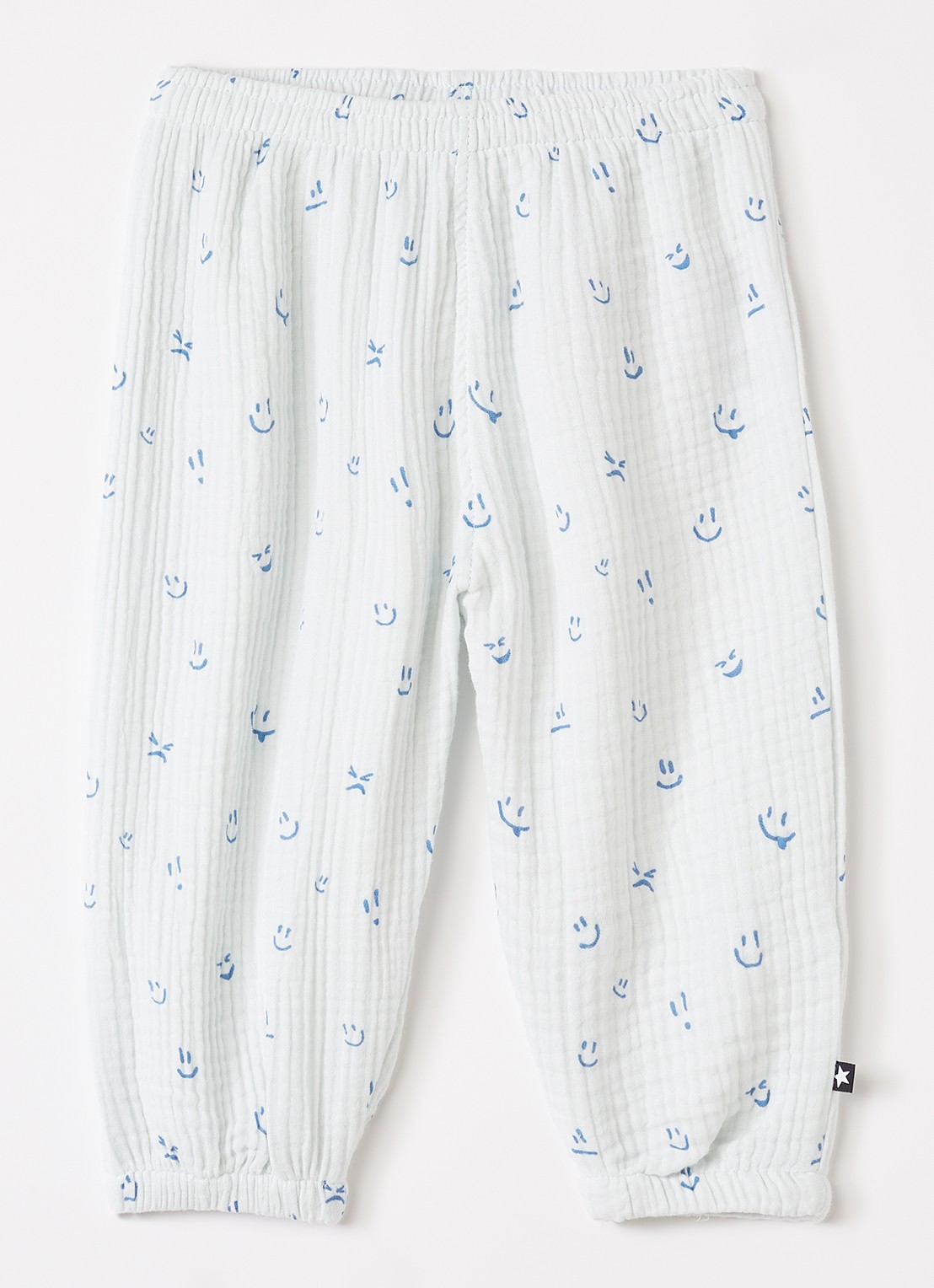 Molo Serene tapered fit broek met print - voorkant lichtblauw