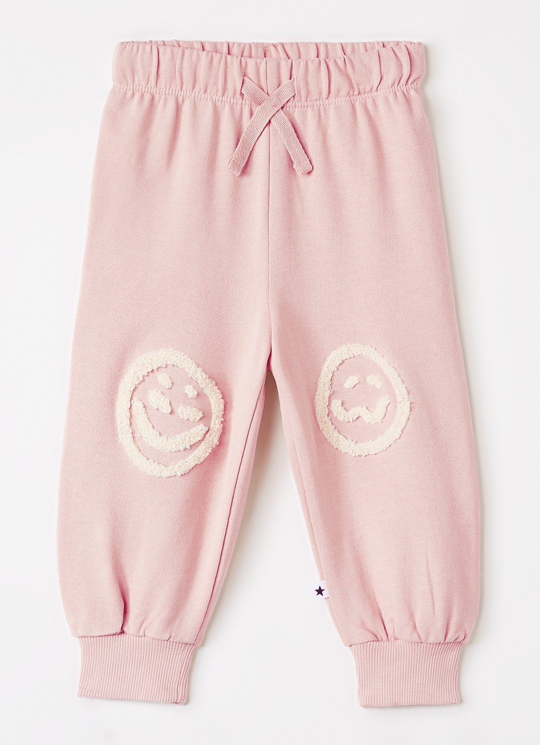 Molo Simeon tapered fit joggingbroek met borduring - voorkant zalmroze
