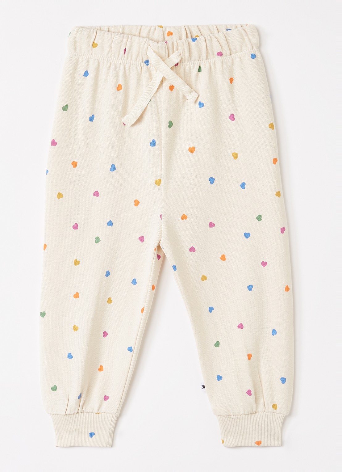 Molo Simeon tapered fit joggingbroek met print - voorkant creme