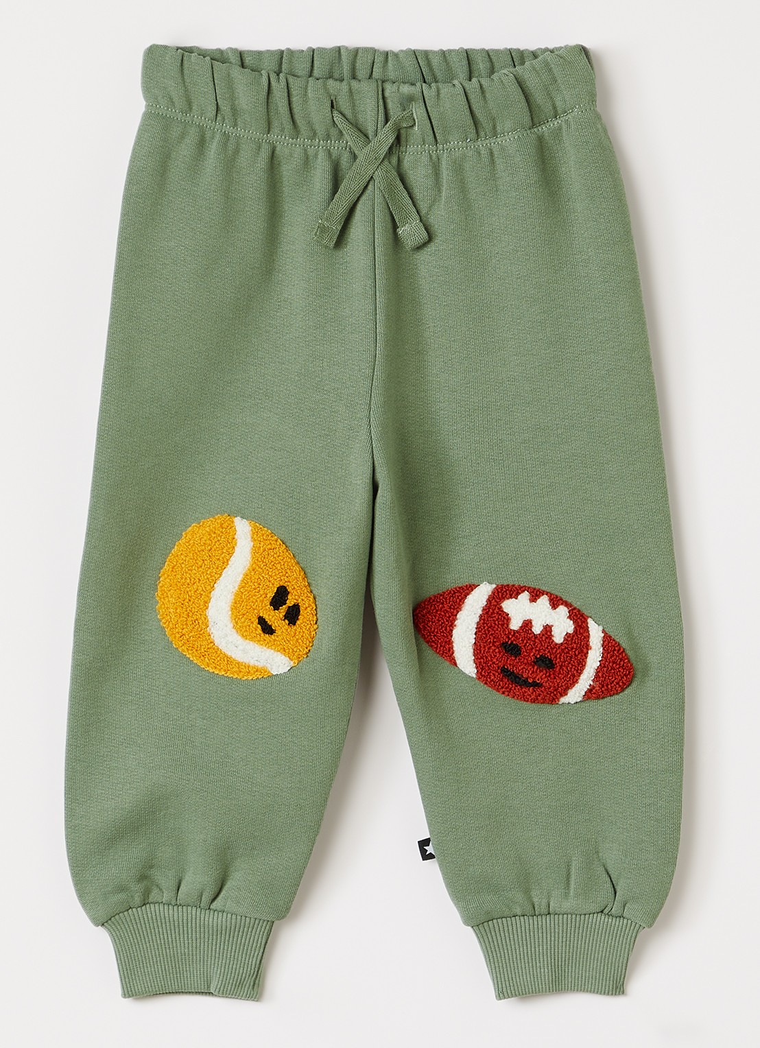 Molo Simeon tapered fit joggingbroek met print - voorkant 2 legergroen