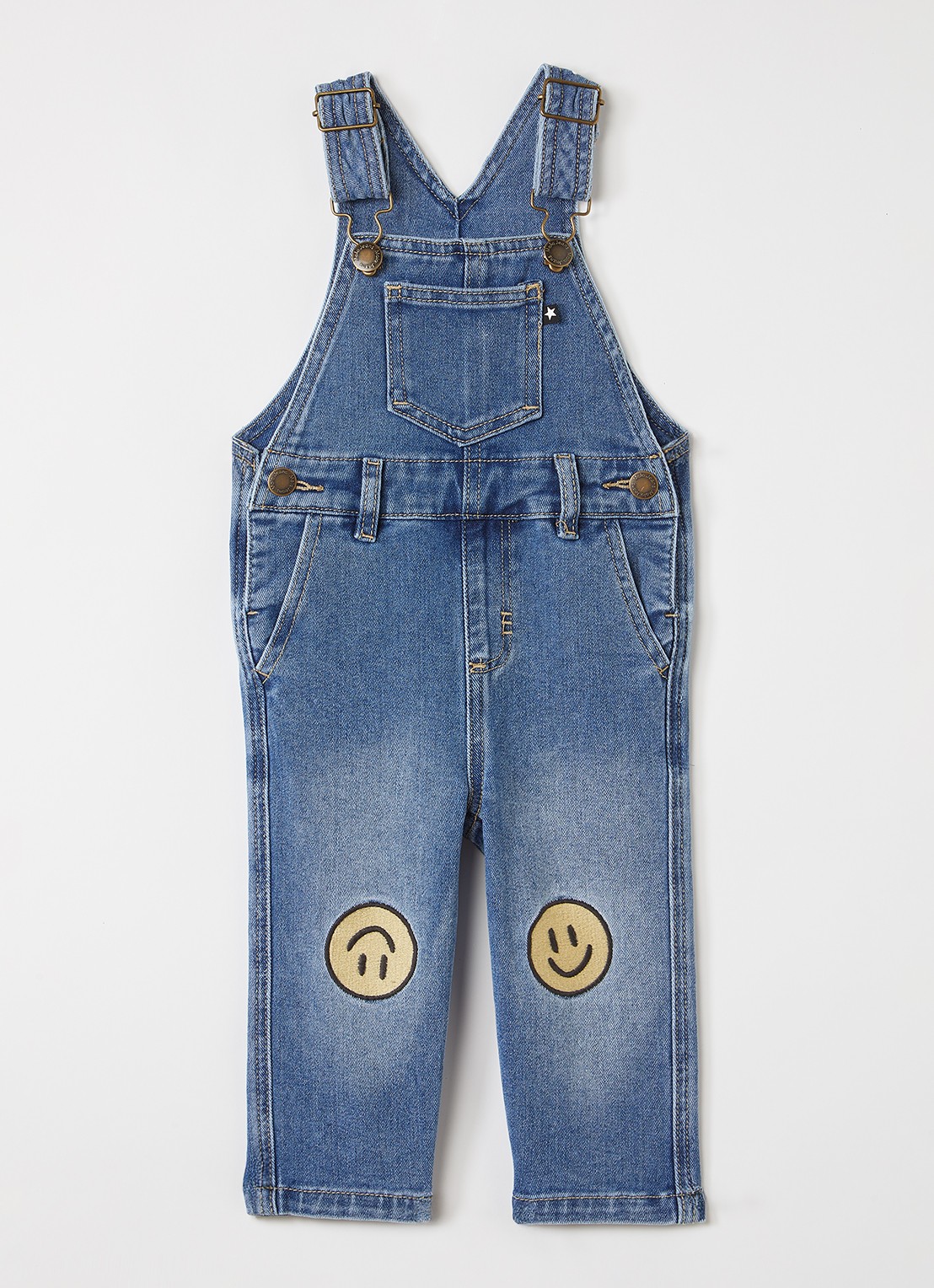 Molo Stellan straight fit tuinbroek - voorkant indigo