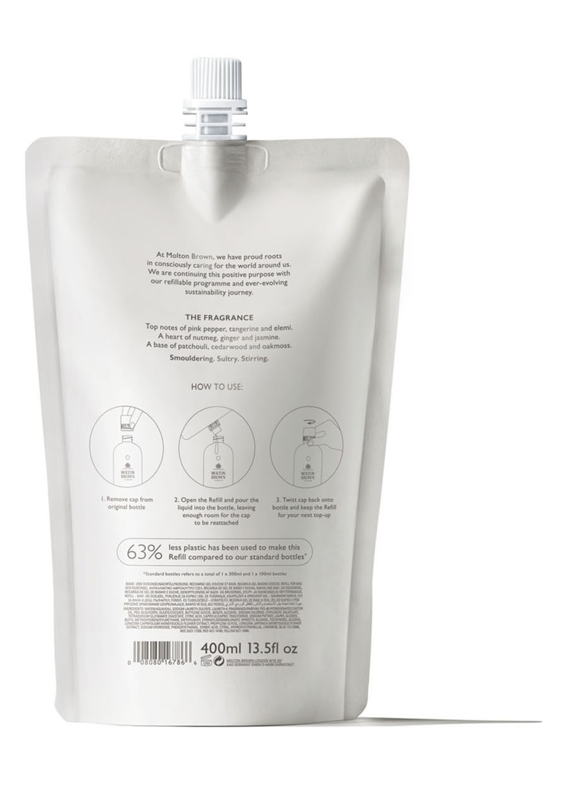Molton Brown Fiery Pink Pepper Bodywash Refill - bad- en douchegel navulling - voorkant 2 undefined