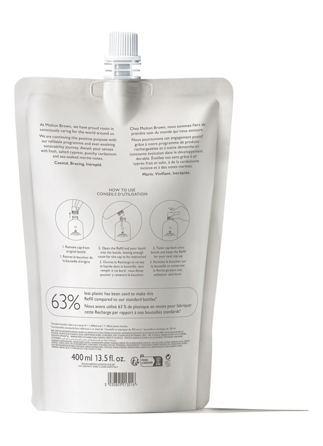 Molton Brown Re-charge Black Pepper Body Wash Refill - bad- en douchegel navulling - voorkant 2 undefined