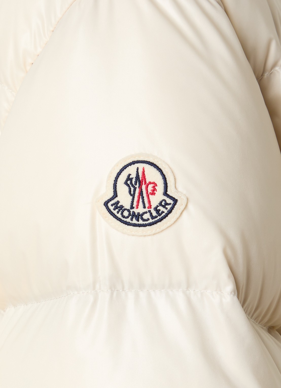 Moncler Abbadia puffer jack met donsvulling en ritszakken - detail 4 beige