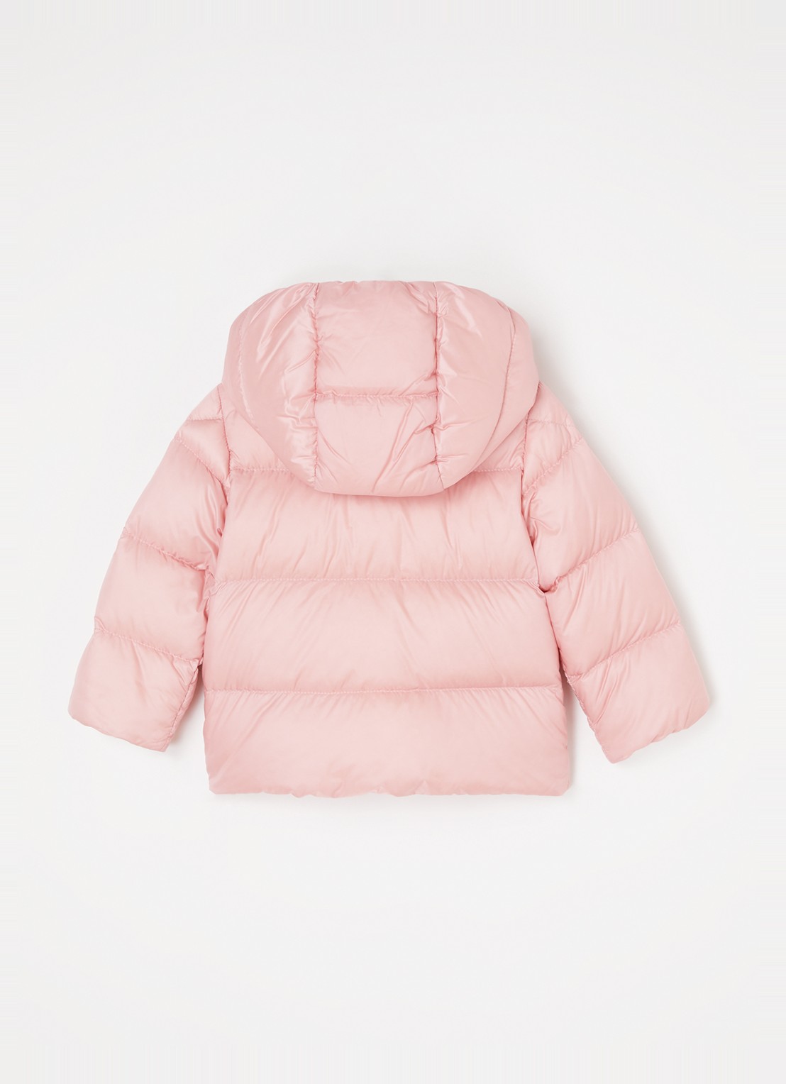 Moncler Abbaye puffer jack met donsvulling en afneembare capuchon  - achterkant oudroze