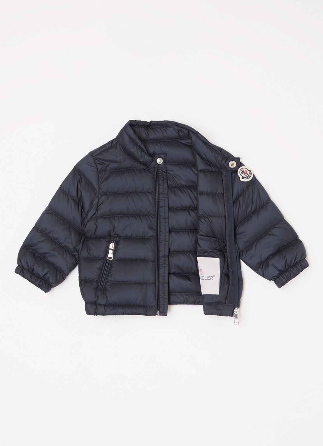 Moncler Acorus gewatteerde jas met donsvulling - voorkant 3 donkerblauw