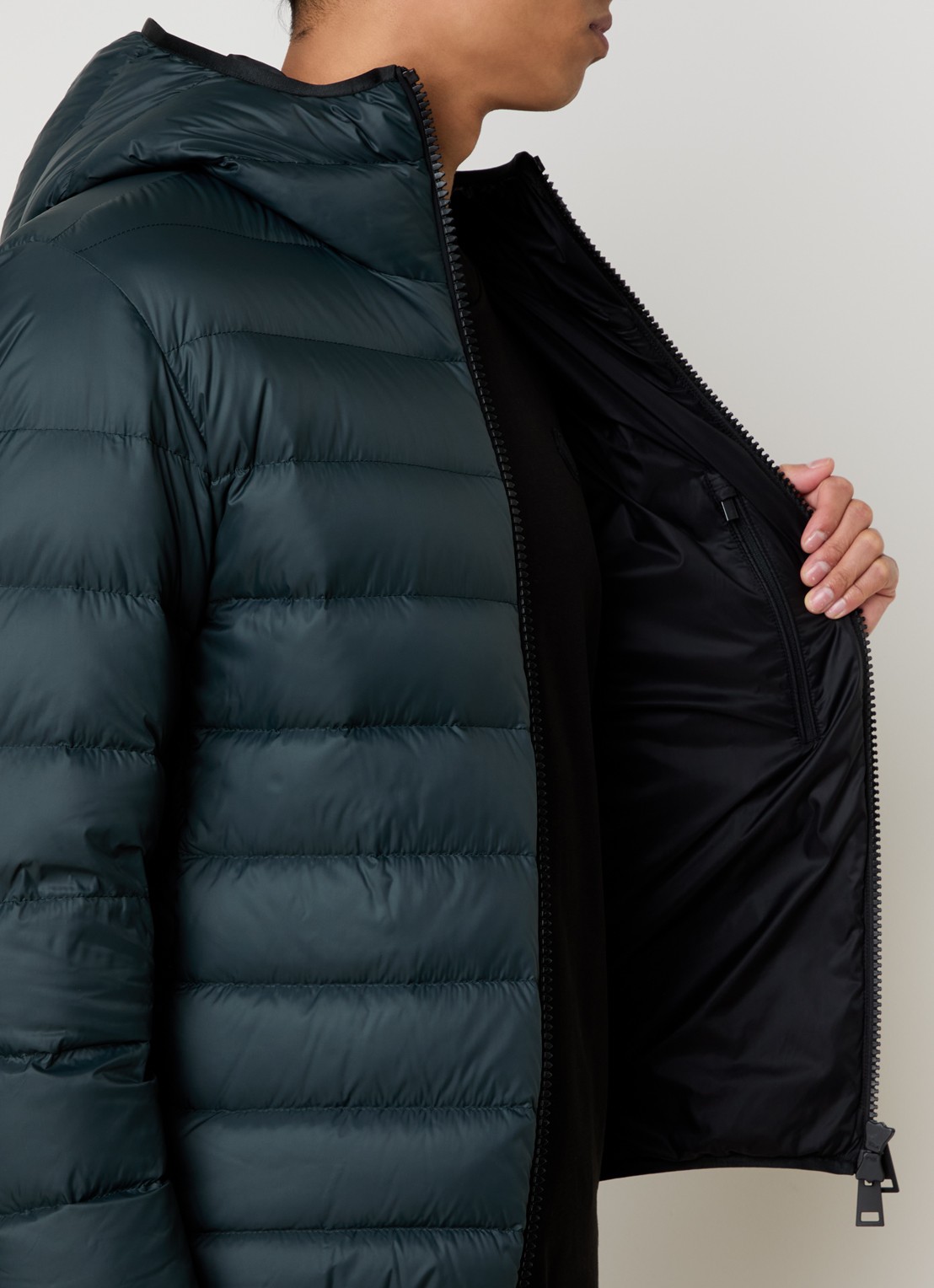 Moncler Alrai gewatteerde jas met donsvulling - detail 4 olijfgroen