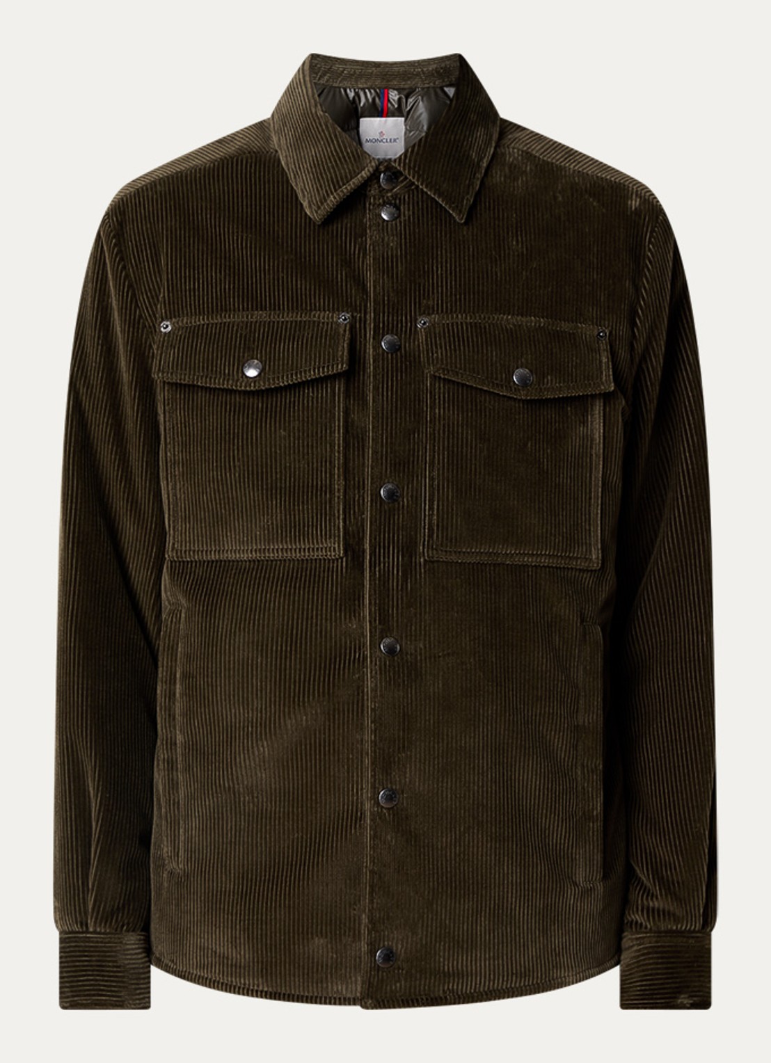 Moncler Ambroisie gewatteerd jack van corduroy met donsvulling - voorkant 4 bronsgroen