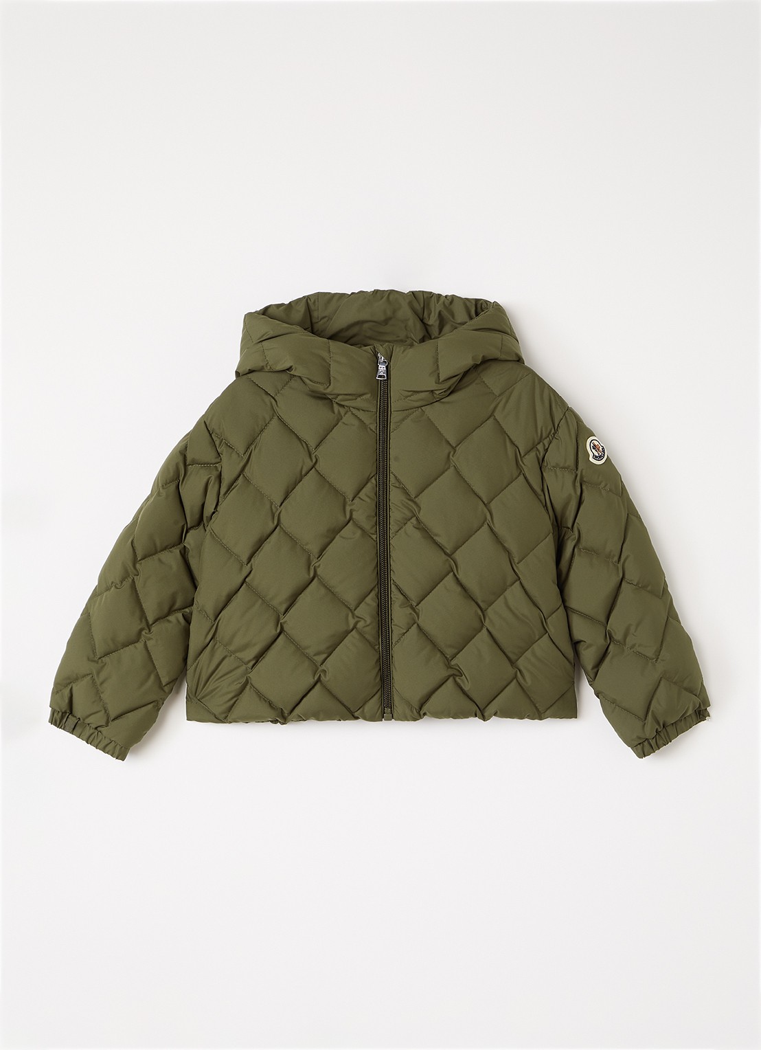 Moncler Ava pufferjack met donsvulling - voorkant 2 groen