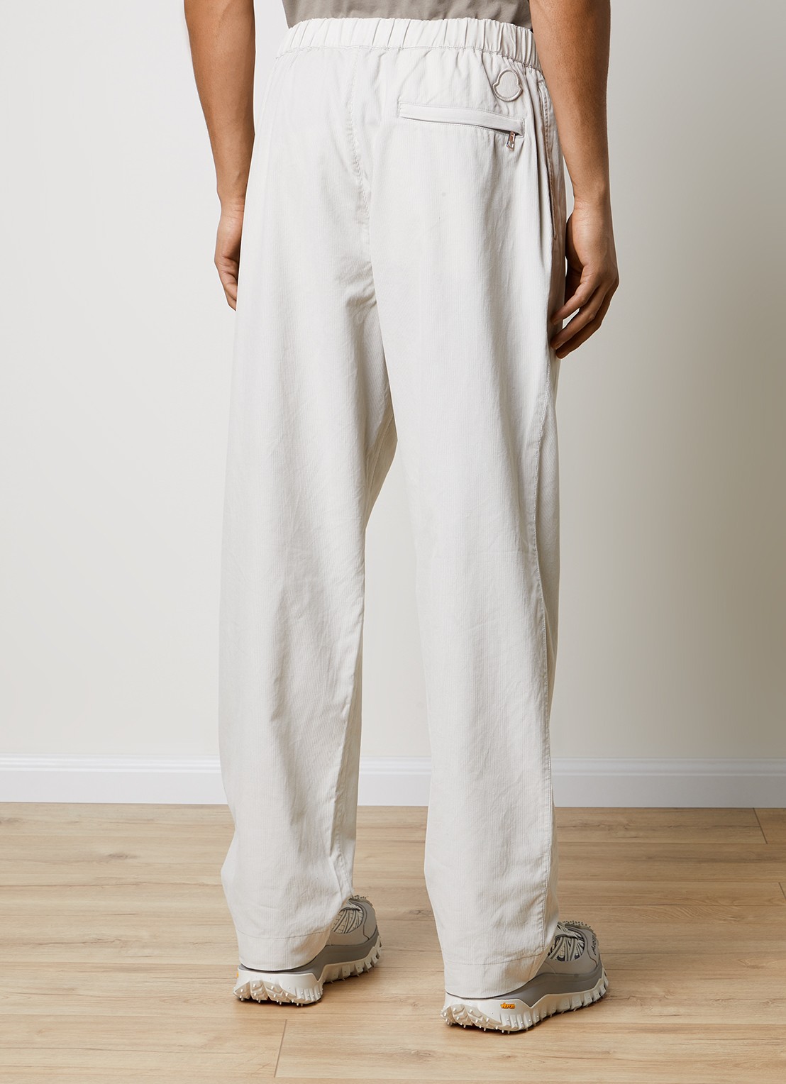 Moncler Baby loose fit pantalon van corduroy - achterkant gebroken wit