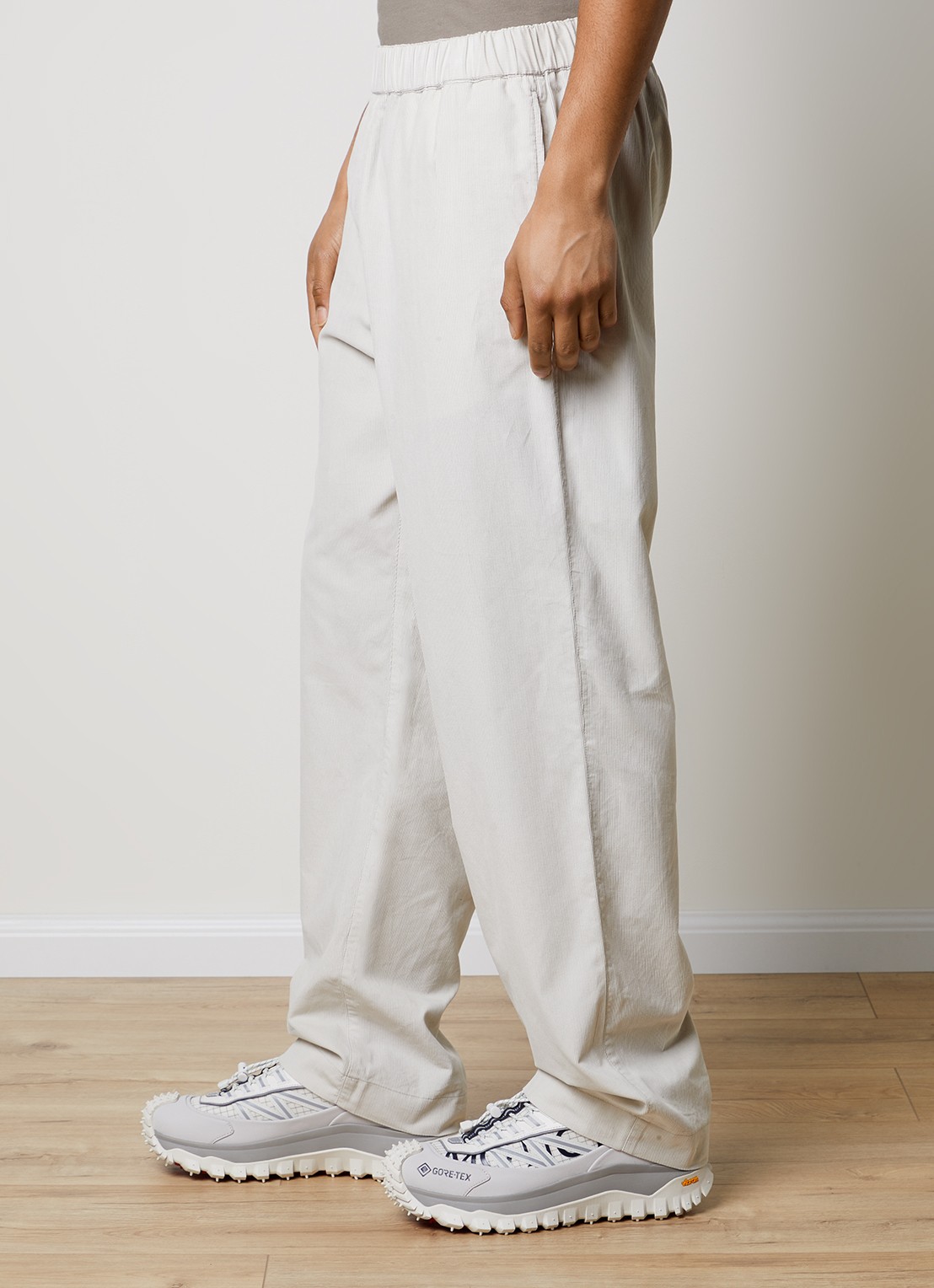 Moncler Baby loose fit pantalon van corduroy - detail 5 gebroken wit