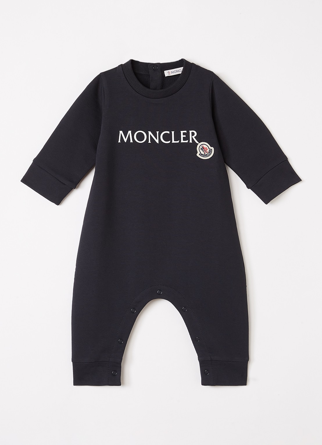 Moncler Babypak met logo in giftbox - voorkant donkerblauw