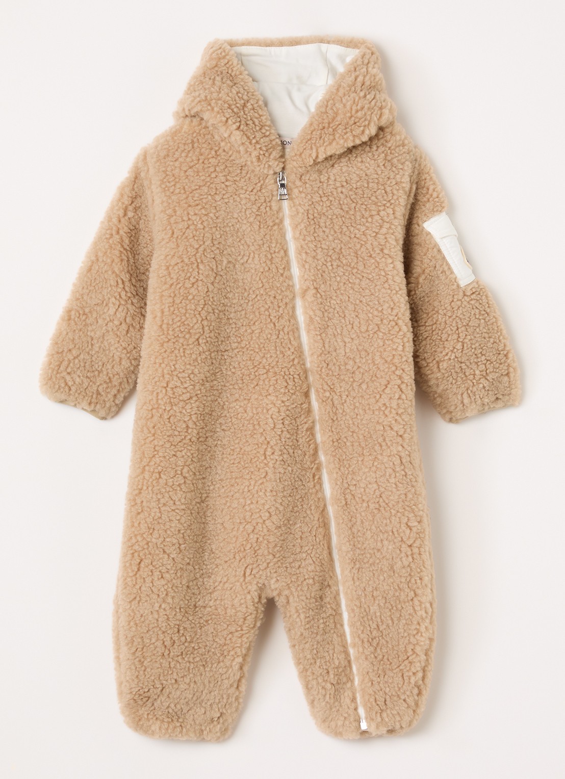 Moncler Babypak van teddy - voorkant 3 beige