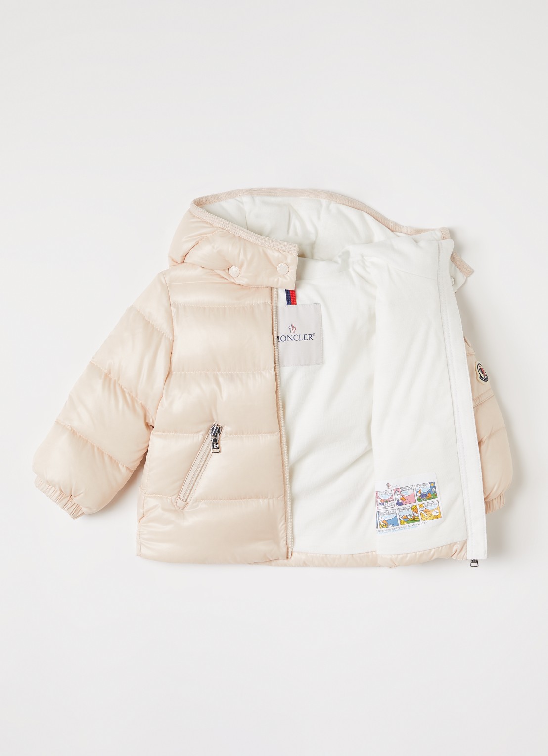 Moncler Bady gewatteerd jack met donsvulling - voorkant 2 creme