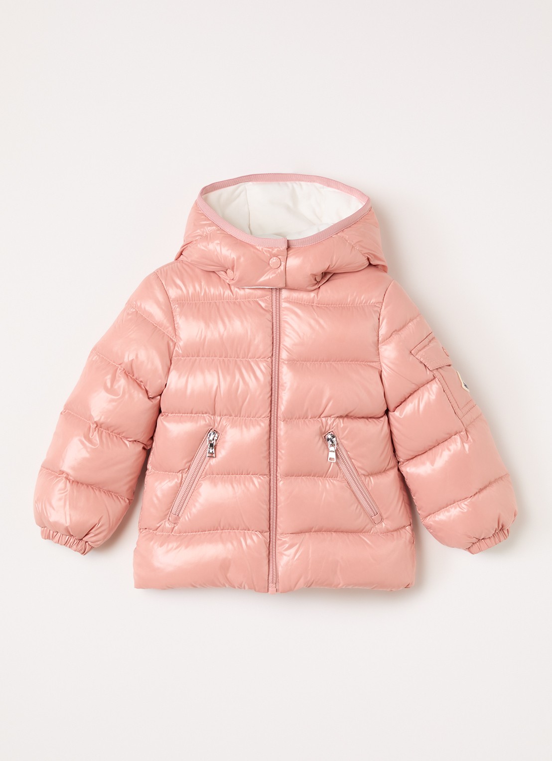 Moncler Bady puffer jack met donsvulling - voorkant 2 oudroze