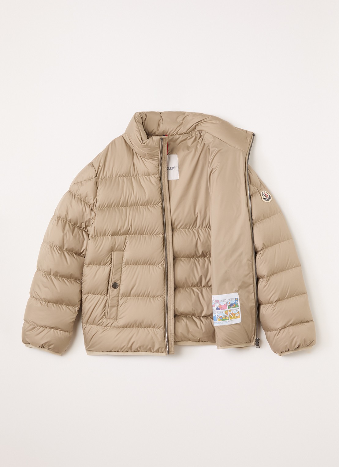 Moncler Bajan puffer jack met donsvulling - voorkant 3 beige