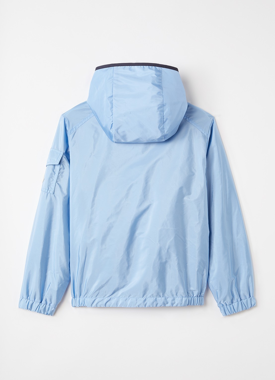 Moncler Banu regenjack met afneembare capuchon - achterkant blauw