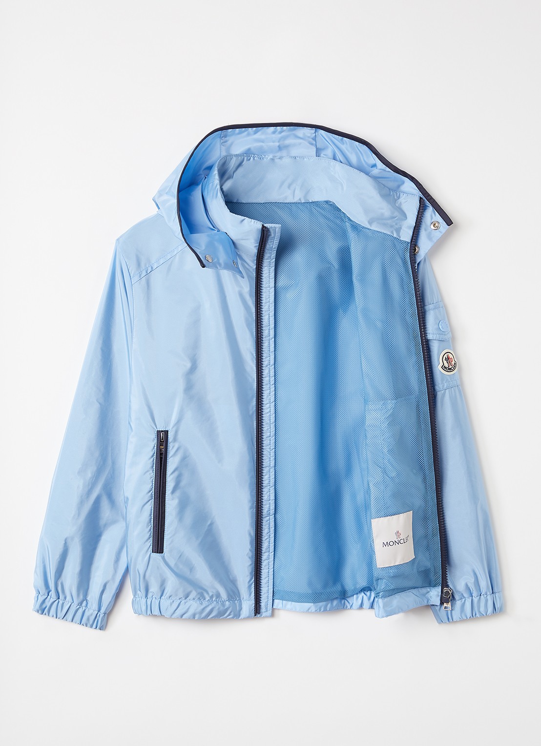 Moncler Banu regenjack met afneembare capuchon - voorkant 3 blauw