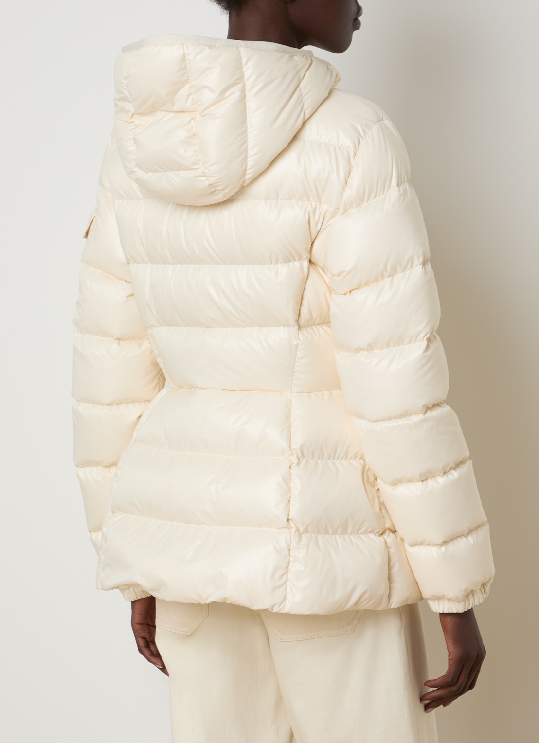 Moncler Barante gewatteerd jack met donsvulling en capuchon - achterkant 4 creme