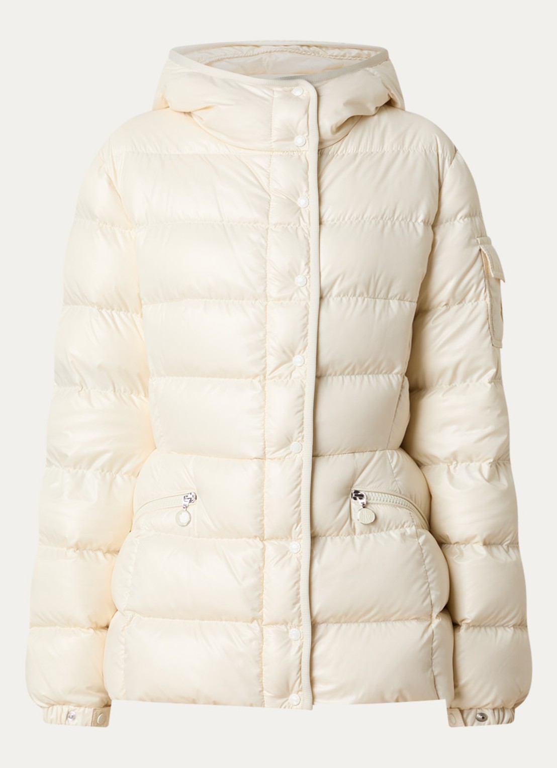 Moncler Barante gewatteerd jack met donsvulling en capuchon - voorkant 5 creme