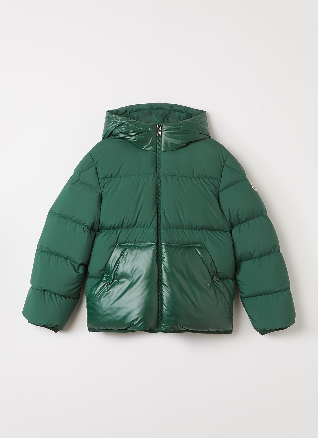 Moncler Barin puffer jack met donsvulling - voorkant 2 groen