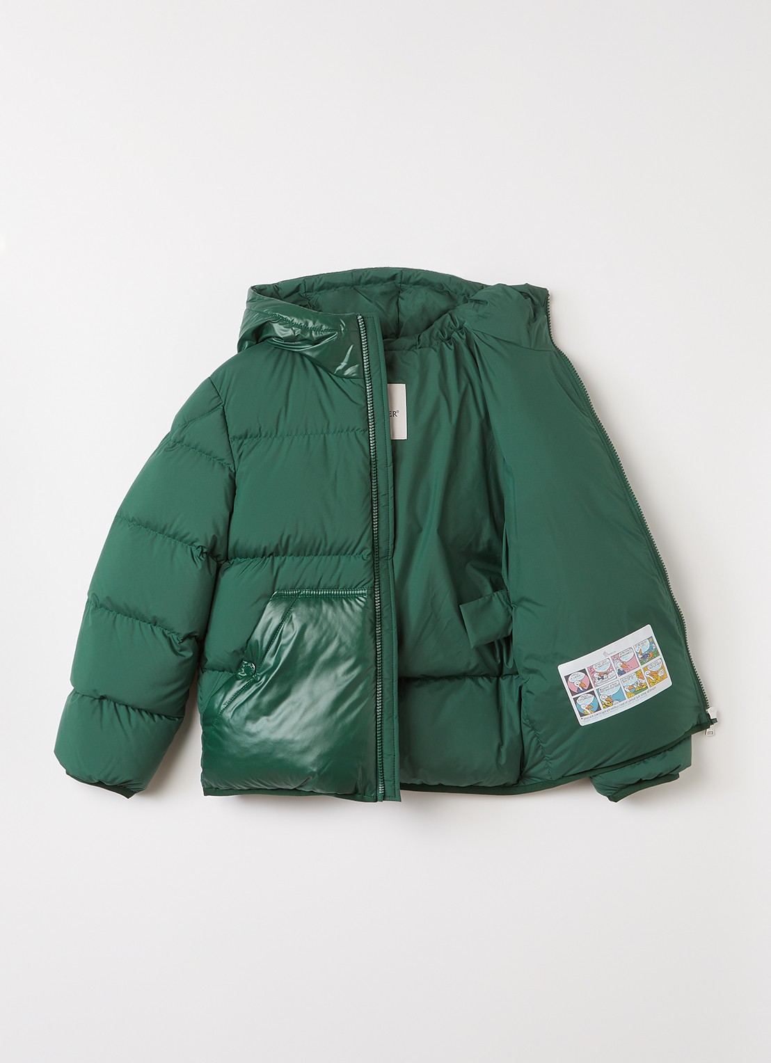 Moncler Barin puffer jack met donsvulling - voorkant 3 groen