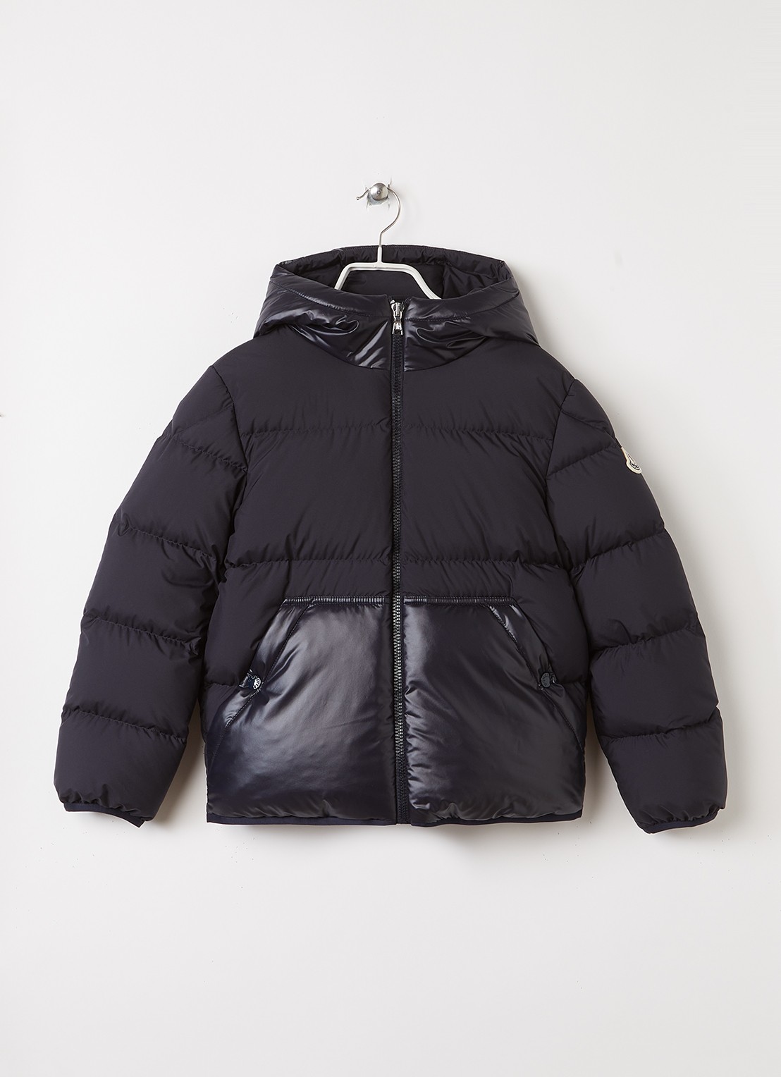 Moncler Barin puffer jack met donsvulling - voorkant donkerblauw