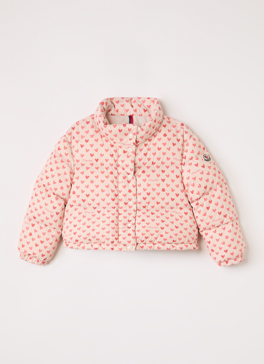 Moncler Bashira puffer jack met donsvulling - voorkant lichtroze