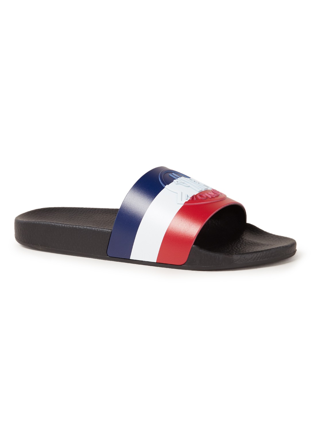 Moncler Basile slipper met logo - voorkant zwart