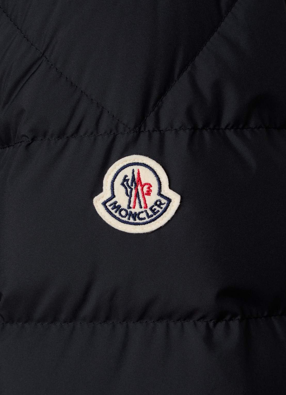 Moncler Baudinet puffer jack met donsvulling en logo - detail 3 zwart