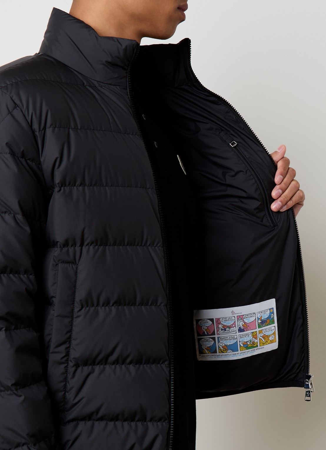 Moncler Baudinet puffer jack met donsvulling en steekzakken - detail 5 zwart