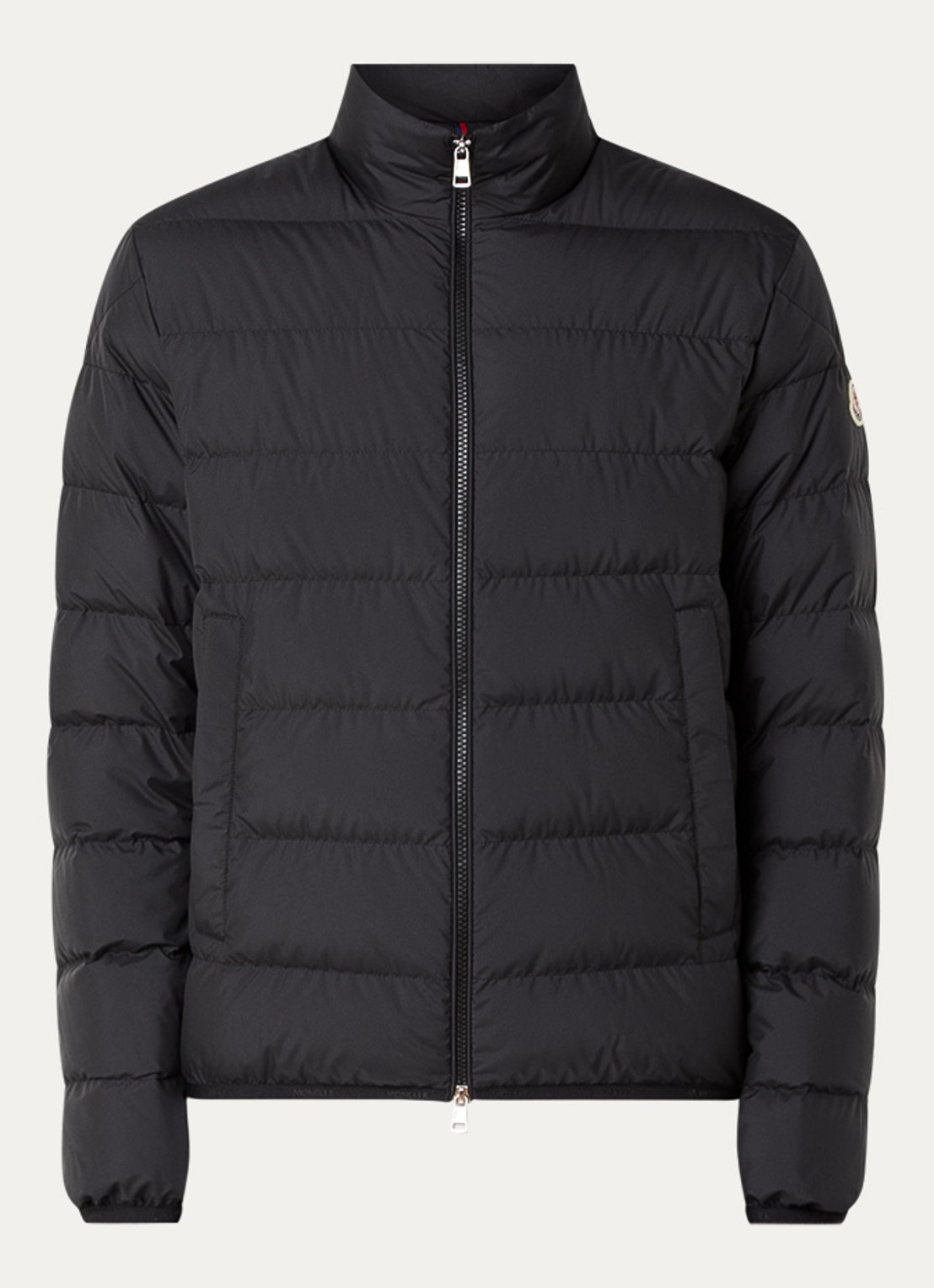 Moncler Baudinet puffer jack met donsvulling en steekzakken - voorkant zwart