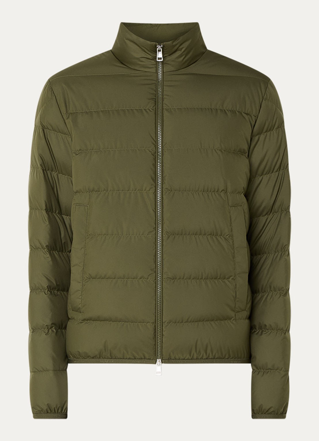 Moncler Baudinet puffer jack met donsvulling en steekzakken - voorkant mosgroen
