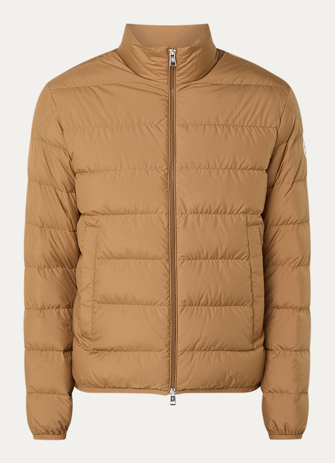 Moncler Baudinet puffer jack met donsvulling en steekzakken - voorkant zand