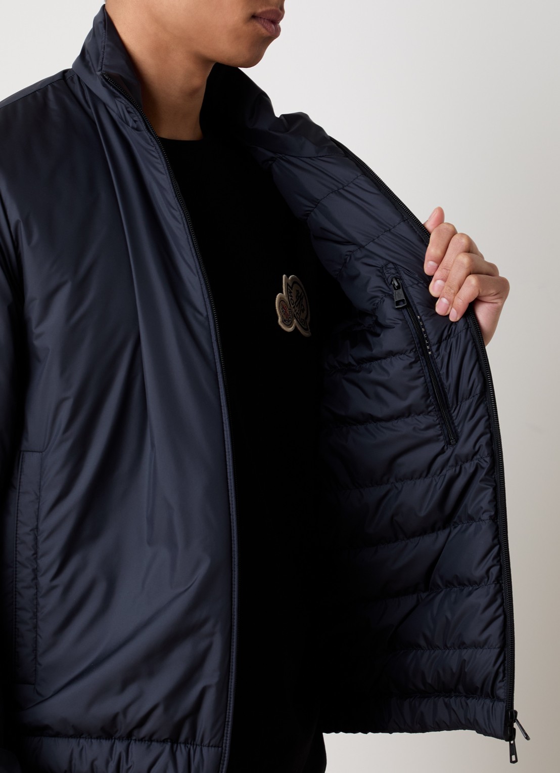 Moncler Berre gewatteerd jack met donsvulling - detail 5 donkerblauw