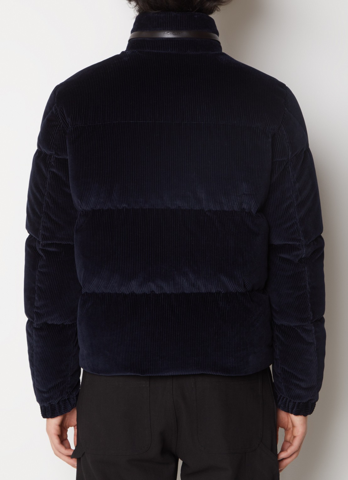 Moncler Besbre puffer jack van corduroy met donsvulling - achterkant donkerblauw