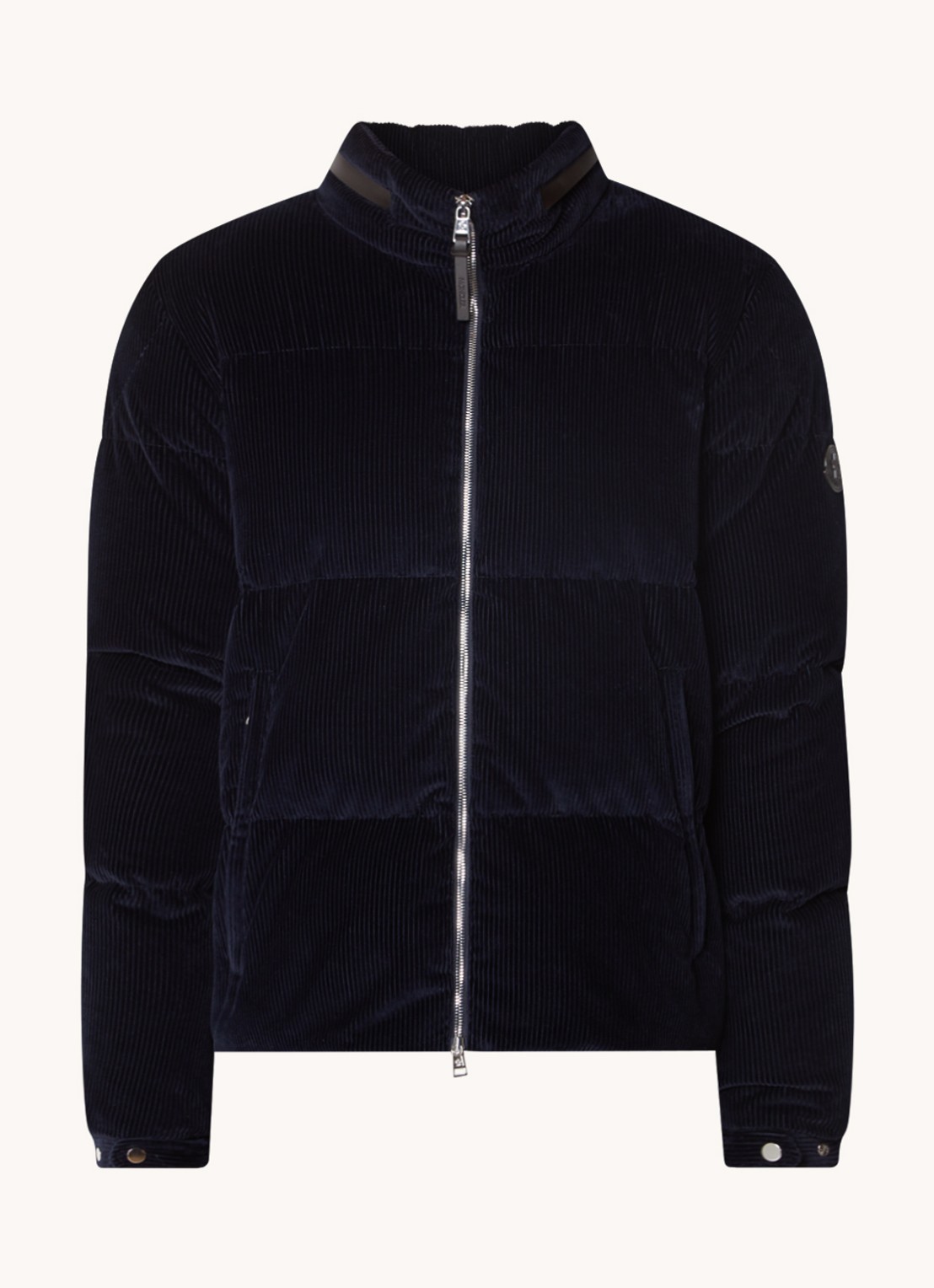Moncler Besbre puffer jack van corduroy met donsvulling - voorkant 2 donkerblauw