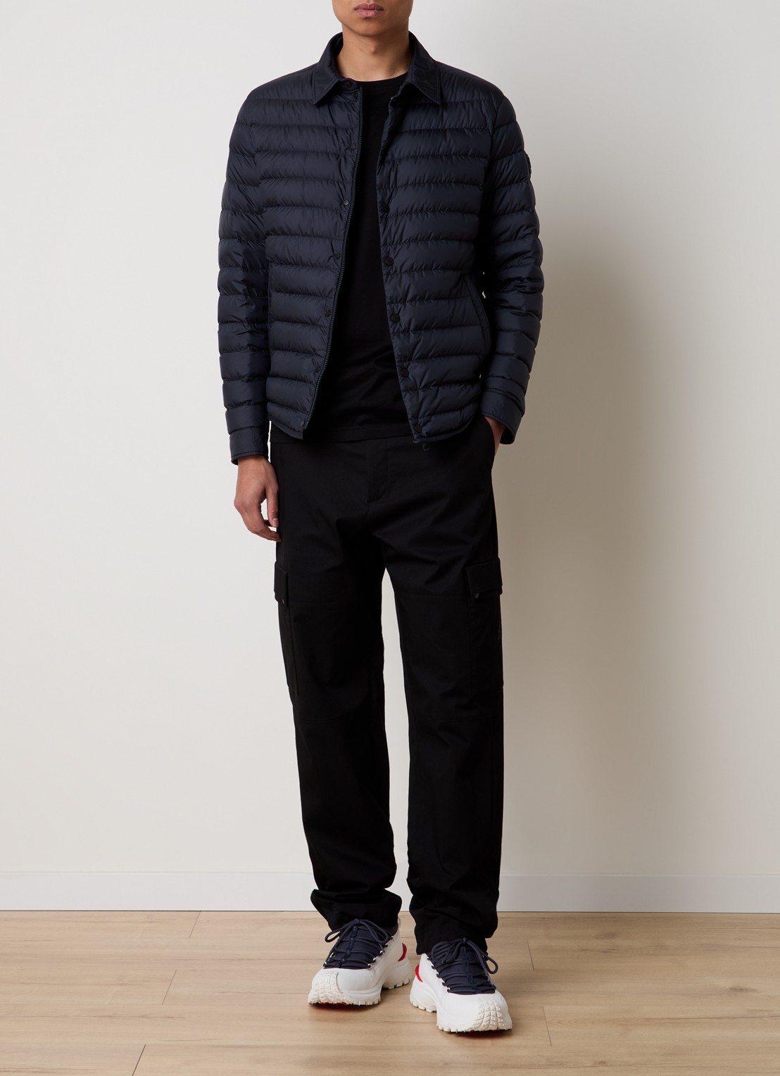 Moncler Bourdon gewatteerd jack met donsvulling - voorkant 3 donkerblauw