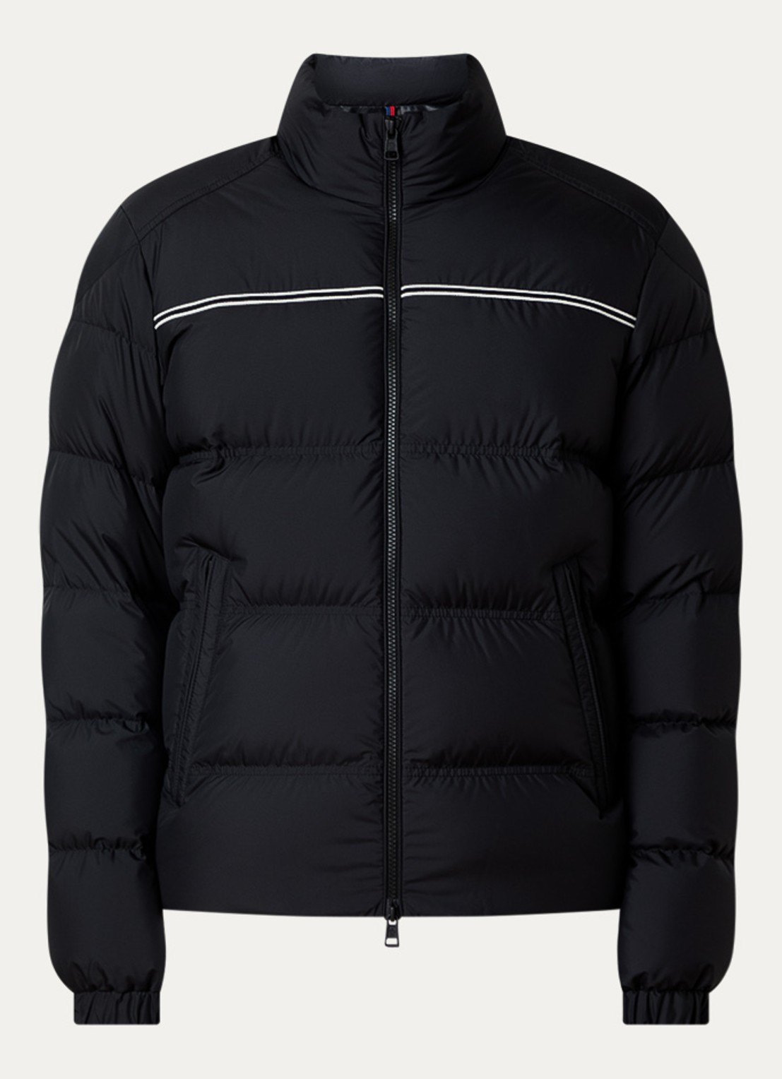 Moncler Bouvaque puffer jack met donsvulling en ritszakken - voorkant zwart