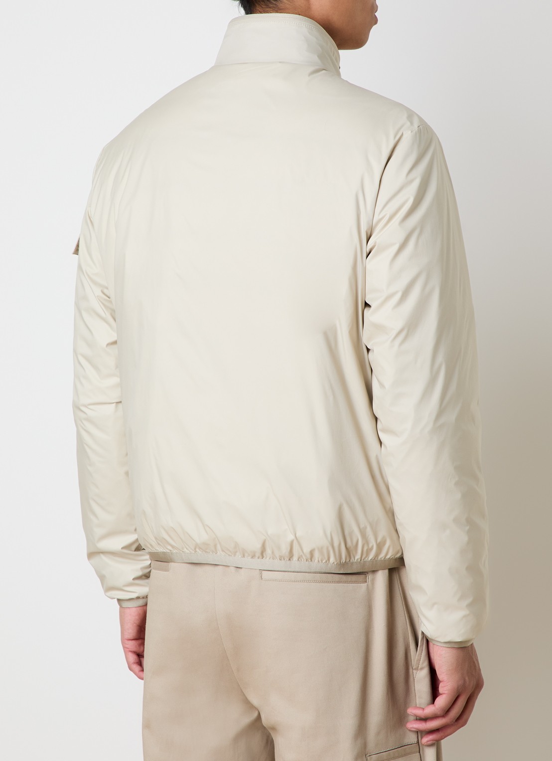Moncler Breezes gewatteerd jack met opbergbare capuchon en ritszakken - achterkant 3 beige